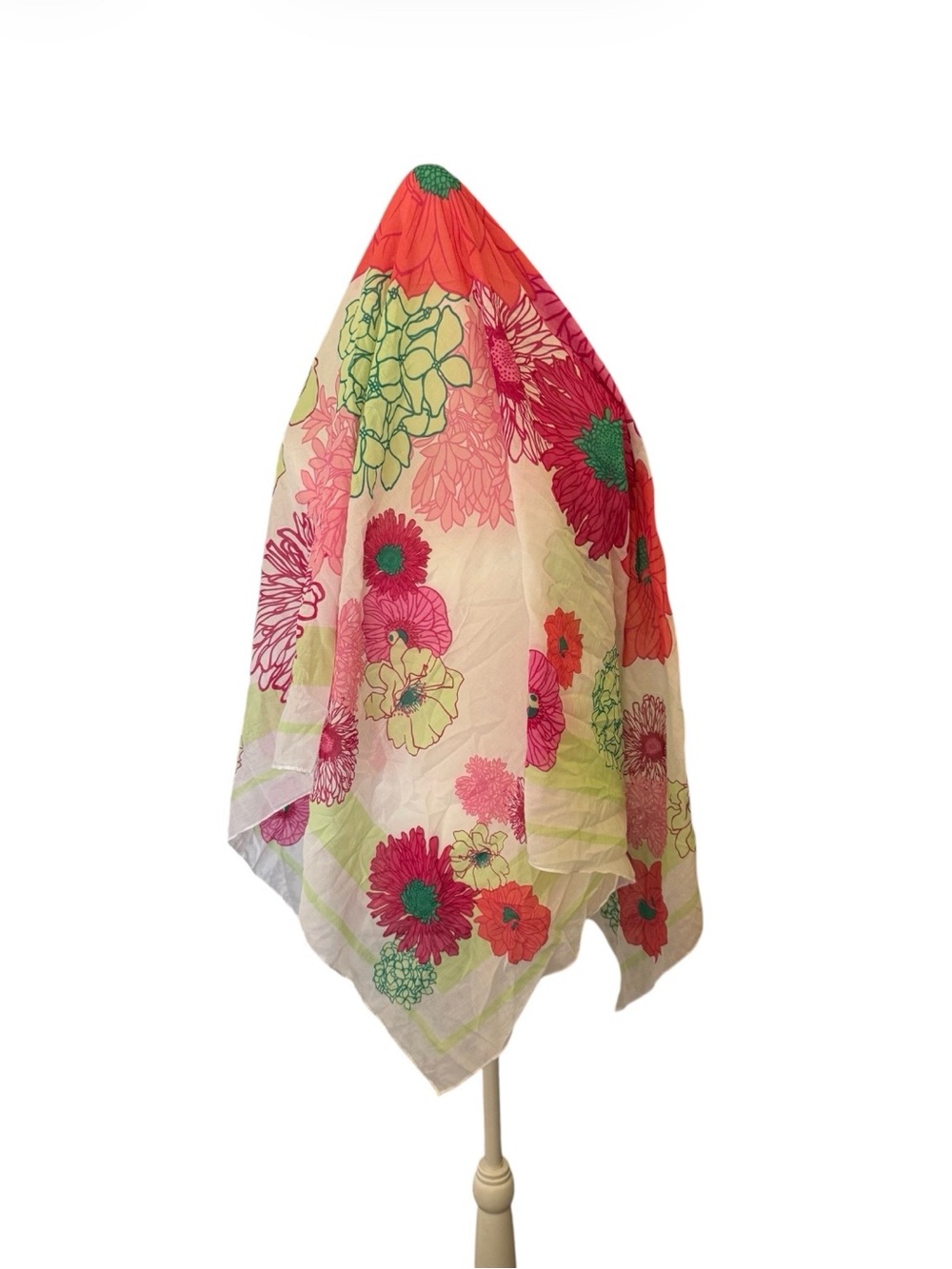Manuel Canovas Sheer Floral Swim Coverup in Pink and Green